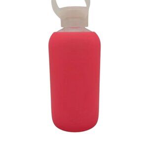 BKR Hot Pink Silicone Sleeve Glass Water Bottle 500ml/16 oz. Capacity